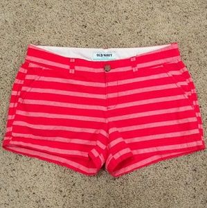 Old Navy pink striped shorts size 2